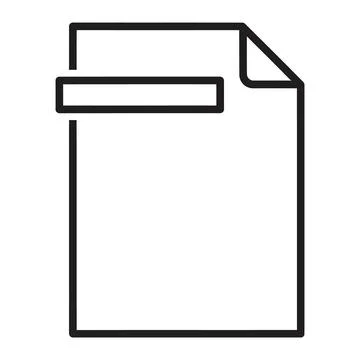 Document file page icon outline style with bar for interface UI design elemen Illustrazione stock