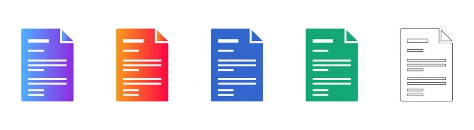 Document File Page Text Information Icon Set イラスト素材