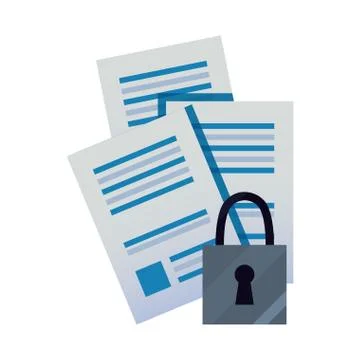 Document file papers data security Illustrazione stock