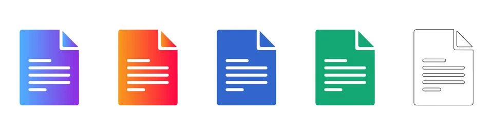 Document File Paperwork Icon Set Stock Illustration