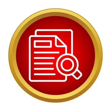 Document file searching and information analysis icon Ilustração Stock