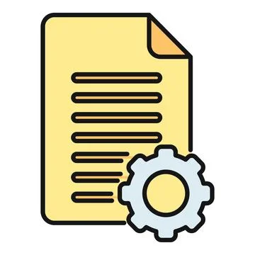 Document file settings configuration and management icon Stockillustratie