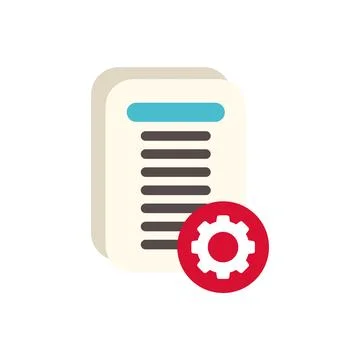 Document file settings processing management system icon Stock Illustration