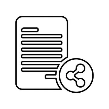 Document, file, share line icon. Outline vector. イラスト素材