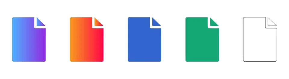 Document File Sheet Icon Collection Stock Illustration