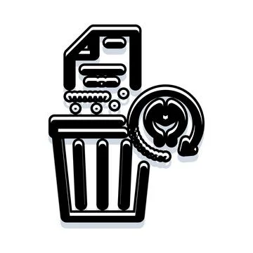 Document file shredding with data recovery process Stock Illustration