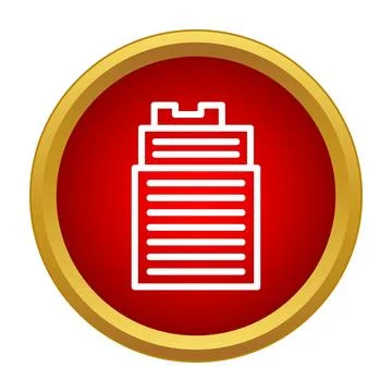 Document file storage icon button on red background Stock Illustration