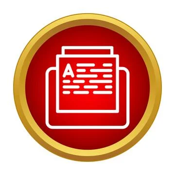 Document file storing information icon on red circle Stock Illustration
