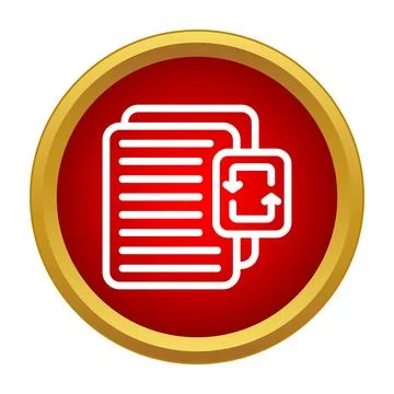 Document file syncing and updating data process icon Stock Illustration
