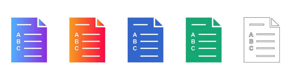Document File with Text Lines Icons Illustrazione stock