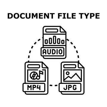 Document file type information sharing concept illustration Stock Illustration