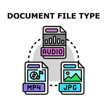 Document file type information sharing concept illustration Stock Illustration