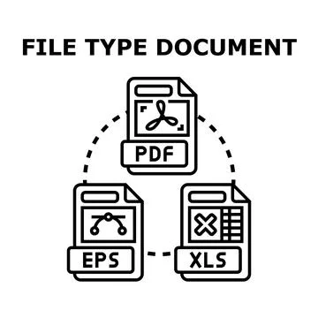 Document file types and digital format extension icons Stock Illustration