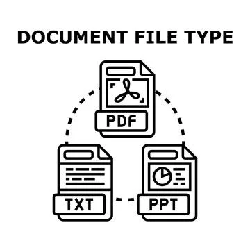 Document file types and digital format concept Stock Illustration