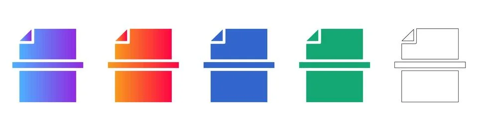 Document File Upload and Storage Icon Set Stock Illustration