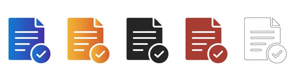 Document file with verified checkmark icon イラスト素材