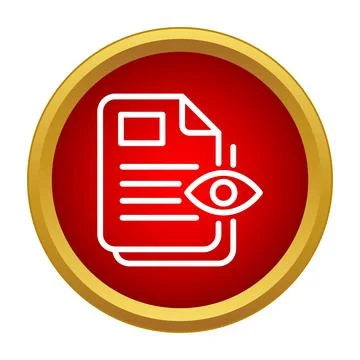 Document file visibility icon for preview and review Stock Illustration
