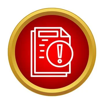 Document file warning error notification icon Illustrazione stock