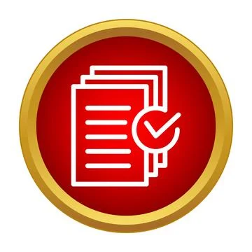 Document files with check mark verification icon Stock Illustration