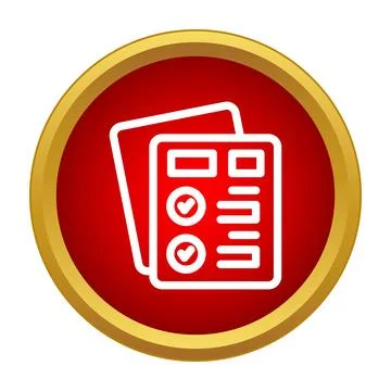 Document files with checklist and checkmarks icon Stock Illustration