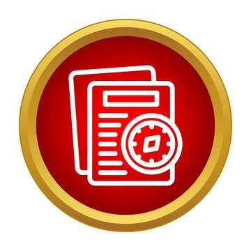 Document files with compass icon showing direction Stock Illustration