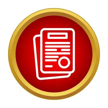 Document files with data and official stamp icon Stock Illustration