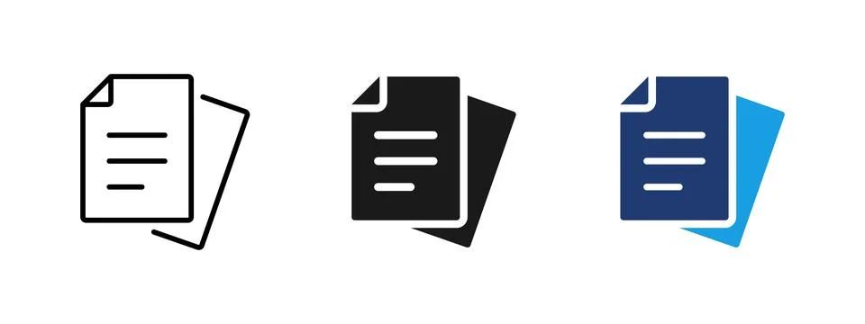 Document files icon with stacked papers. Symbol of data, information and do.. 库存插图