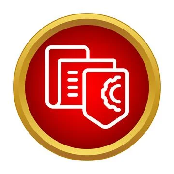 Document files receiving data security protection icon Illustrazione stock