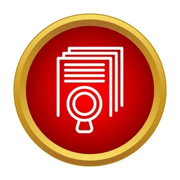 Document files search and data analysis icon Illustrazione stock