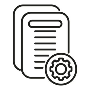 Document files settings management process icon Illustrazione stock