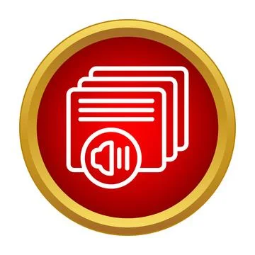 Document files with sound audio narration icon Illustrazione stock
