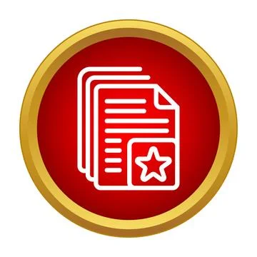 Document files with star icon for favorite rating Stock Illustration