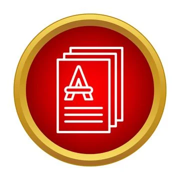 Document files with text formatting icon in red circle Stock Illustration