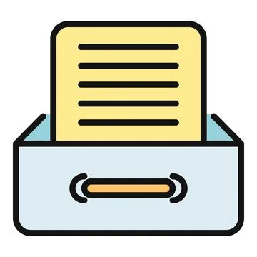 Document filing box storing important papers icon Stock Illustration