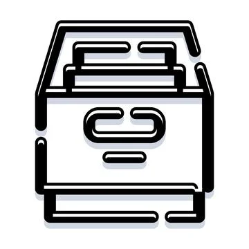 Document filing cabinet storing important business records Stock Illustration