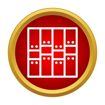 Document filing system icon in gold frame 库存插图