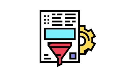 Document filter information color icon animation Video stock 157252866