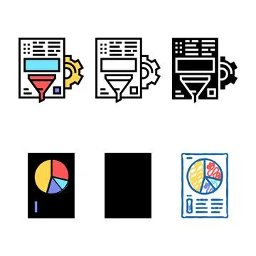 Document filter information color icon types vector Stock Illustration