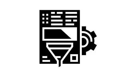 Document filter information glyph icon animation Video stock 157255246