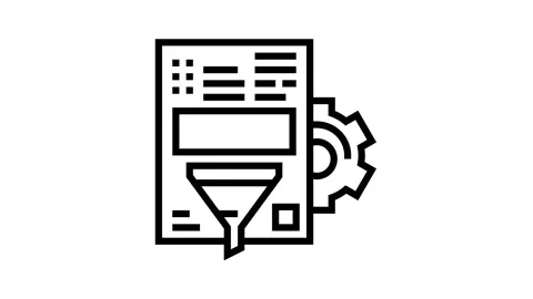 Document filter information line icon animation Video stock 157254276