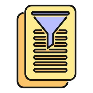 Document filtering processing and data analysis concept Stockillustratie