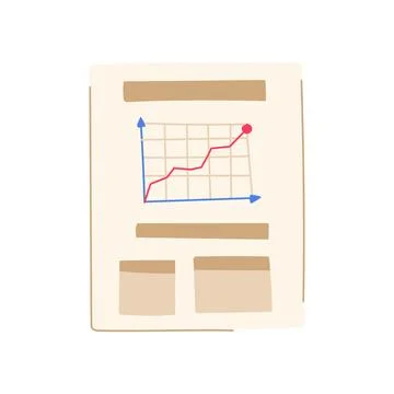 Document financial report cartoon vector illustration Stock Illustration