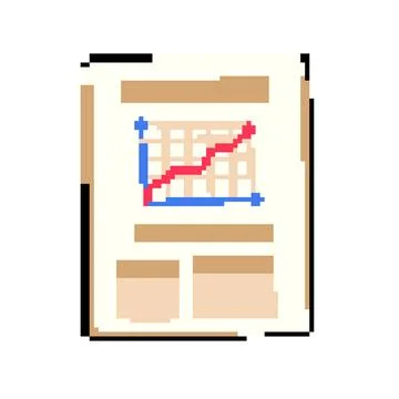 Document financial report pixel art vector illustration Illustrazione stock