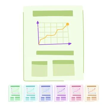 Document financial report vector cartoon graphic Stock Illustration