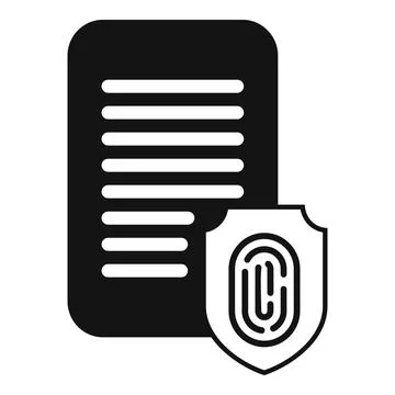 Document fingerprint access icon simple vector. Individual registration 库存插图