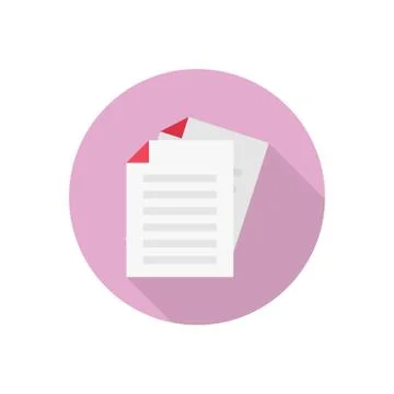 Document flat color icon Stock Illustration