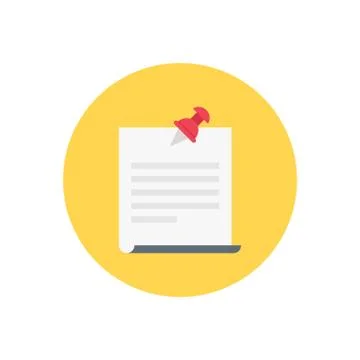 Document flat color icon Stock Illustration