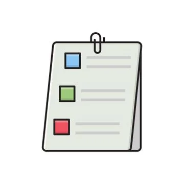 Document flat color icon Stock Illustration
