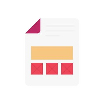 Document  flat color icon Stock Illustration