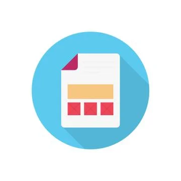 Document flat color icon Stock Illustration